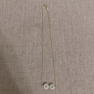 Dainty two toned jade necklace